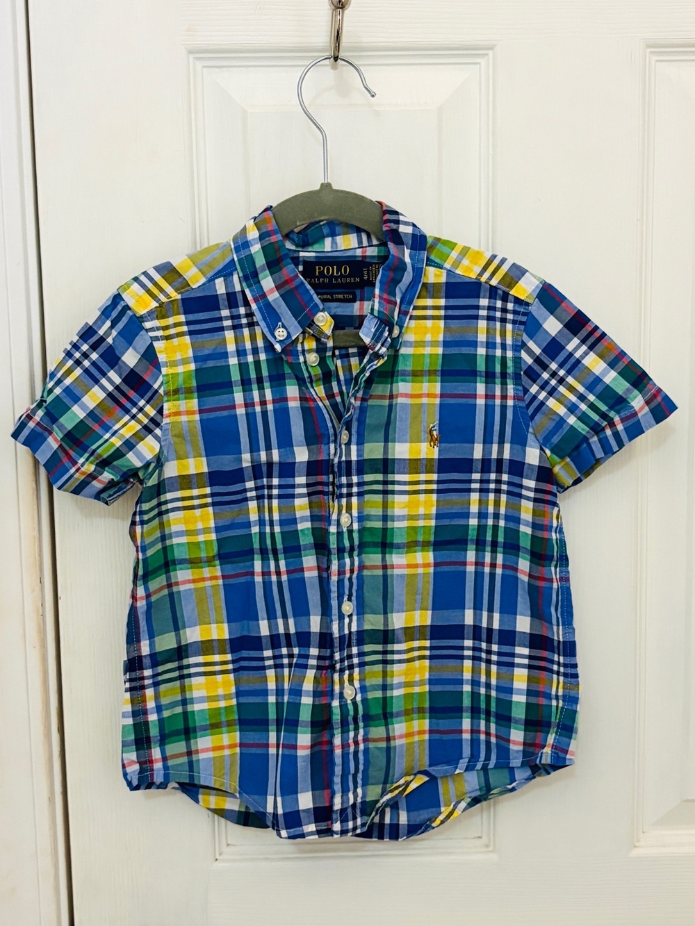 POLO Ralph Lauren Short Sleeve Plaid Multi-Colored Button Down Shirt